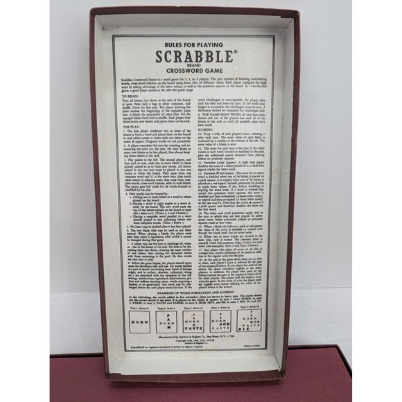 Vintage 1976 Scrabble Crossword Game Selchow & Righter Co Made in USA Complete - Picture 8 of 8